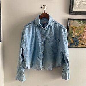 Banana Republic Boxy Crop Denim Shirt